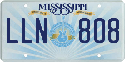 MS license plate LLN808