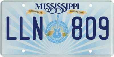 MS license plate LLN809