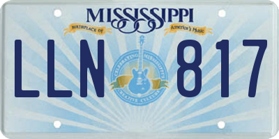 MS license plate LLN817