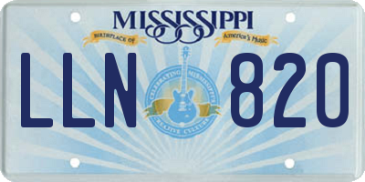 MS license plate LLN820