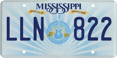 MS license plate LLN822