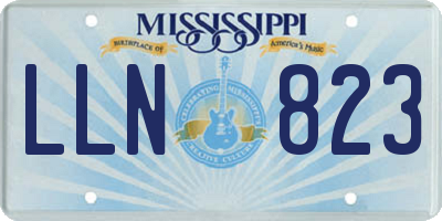 MS license plate LLN823