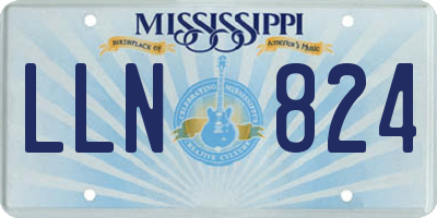 MS license plate LLN824