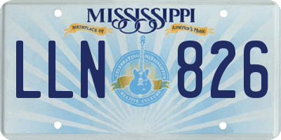 MS license plate LLN826