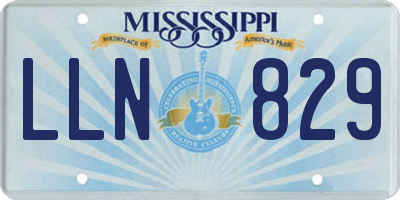 MS license plate LLN829