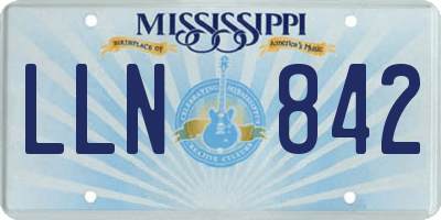 MS license plate LLN842