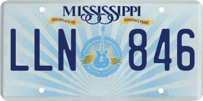 MS license plate LLN846