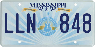 MS license plate LLN848