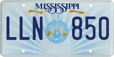 MS license plate LLN850