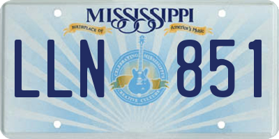 MS license plate LLN851