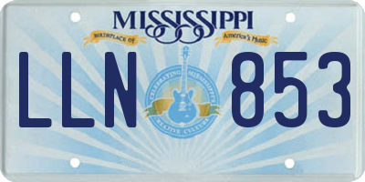 MS license plate LLN853