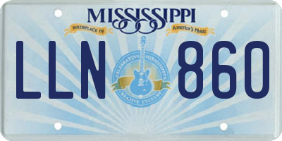 MS license plate LLN860