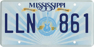 MS license plate LLN861