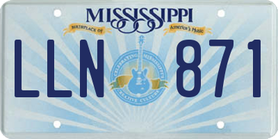 MS license plate LLN871