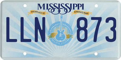 MS license plate LLN873