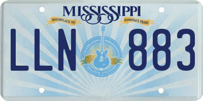 MS license plate LLN883