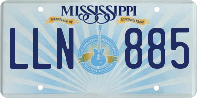MS license plate LLN885