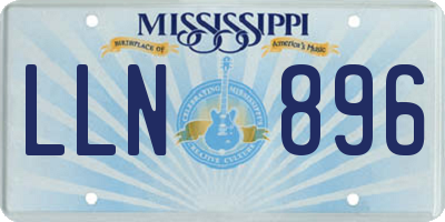 MS license plate LLN896