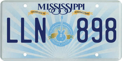 MS license plate LLN898