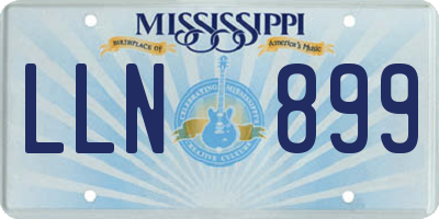 MS license plate LLN899