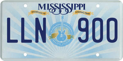 MS license plate LLN900
