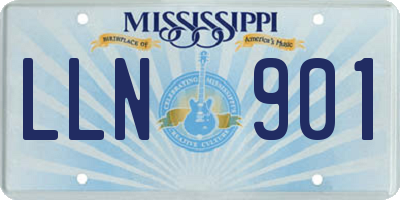 MS license plate LLN901