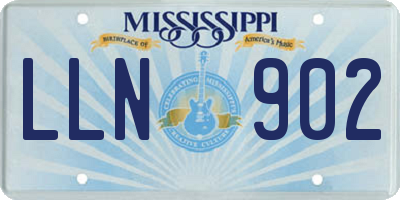 MS license plate LLN902