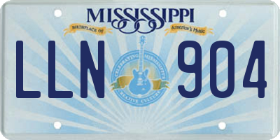 MS license plate LLN904
