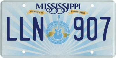 MS license plate LLN907