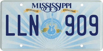 MS license plate LLN909