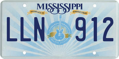 MS license plate LLN912