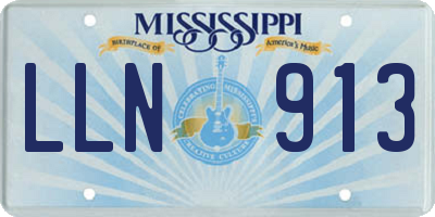 MS license plate LLN913