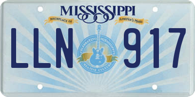 MS license plate LLN917