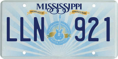 MS license plate LLN921