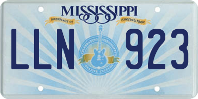 MS license plate LLN923
