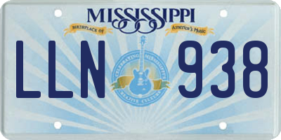 MS license plate LLN938