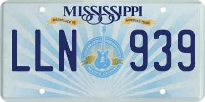 MS license plate LLN939