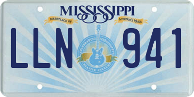 MS license plate LLN941