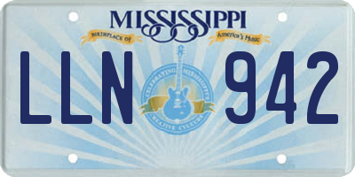 MS license plate LLN942