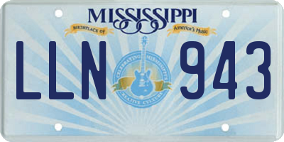MS license plate LLN943