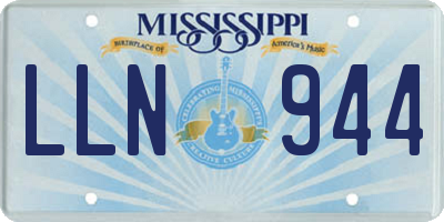 MS license plate LLN944