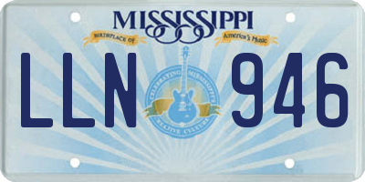 MS license plate LLN946