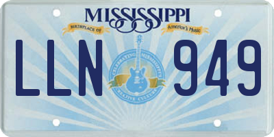 MS license plate LLN949
