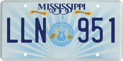 MS license plate LLN951