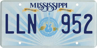 MS license plate LLN952
