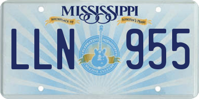 MS license plate LLN955