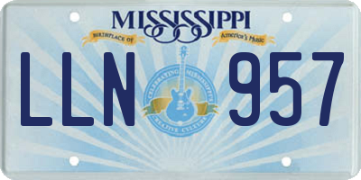MS license plate LLN957
