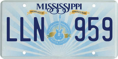 MS license plate LLN959
