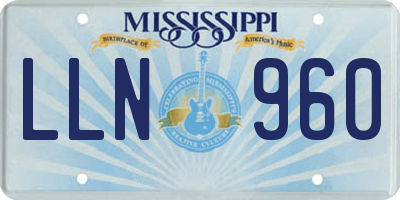 MS license plate LLN960