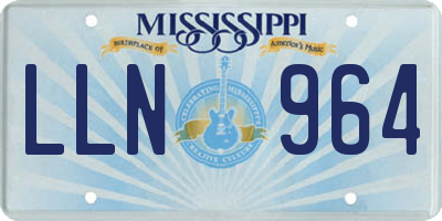 MS license plate LLN964